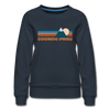 Colorado Springs, Colorado Women’s Sweatshirt - Retro Mountain Women’s Colorado Springs Crewneck Sweatshirt - navy