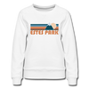 Estes Park, Colorado Women’s Sweatshirt - Retro Mountain Women’s Estes Park Crewneck Sweatshirt - white