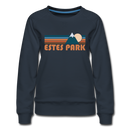 Estes Park, Colorado Women’s Sweatshirt - Retro Mountain Women’s Estes Park Crewneck Sweatshirt - navy