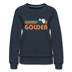 Golden, Colorado Women’s Sweatshirt - Retro Mountain Women’s Golden Crewneck Sweatshirt - navy