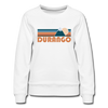 Durango, Colorado Women’s Sweatshirt - Retro Mountain Women’s Durango Crewneck Sweatshirt - white