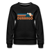 Durango, Colorado Women’s Sweatshirt - Retro Mountain Women’s Durango Crewneck Sweatshirt - black