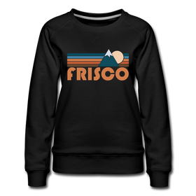 Frisco, Colorado Women’s Sweatshirt - Retro Mountain Women’s Frisco Crewneck Sweatshirt - black