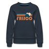 Frisco, Colorado Women’s Sweatshirt - Retro Mountain Women’s Frisco Crewneck Sweatshirt - navy