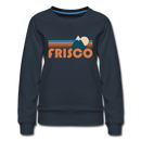 Frisco, Colorado Women’s Sweatshirt - Retro Mountain Women’s Frisco Crewneck Sweatshirt - navy