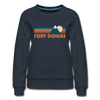 Fort Collins, Colorado Women’s Sweatshirt - Retro Mountain Women’s Fort Collins Crewneck Sweatshirt - navy