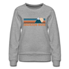 Jackson Hole, Wyoming Women’s Sweatshirt - Retro Mountain Women’s Jackson Hole Crewneck Sweatshirt - heather gray