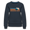 Jackson Hole, Wyoming Women’s Sweatshirt - Retro Mountain Women’s Jackson Hole Crewneck Sweatshirt - navy