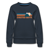 Crested Butte, Colorado Women’s Sweatshirt - Retro Mountain Women’s Crested Butte Crewneck Sweatshirt - navy