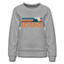Idaho Women’s Sweatshirt - Retro Mountain Women’s Idaho Crewneck Sweatshirt - heather gray