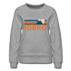 Idaho Women’s Sweatshirt - Retro Mountain Women’s Idaho Crewneck Sweatshirt - heather gray