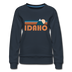 Idaho Women’s Sweatshirt - Retro Mountain Women’s Idaho Crewneck Sweatshirt - navy