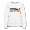 Denver, Colorado Women’s Sweatshirt - Retro Mountain Women’s Denver Crewneck Sweatshirt - white
