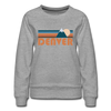 Denver, Colorado Women’s Sweatshirt - Retro Mountain Women’s Denver Crewneck Sweatshirt - heather gray