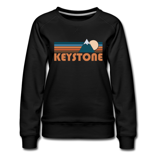 Keystone, Colorado Women’s Sweatshirt - Retro Mountain Women’s Keystone Crewneck Sweatshirt - black