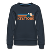 Keystone, Colorado Women’s Sweatshirt - Retro Mountain Women’s Keystone Crewneck Sweatshirt - navy