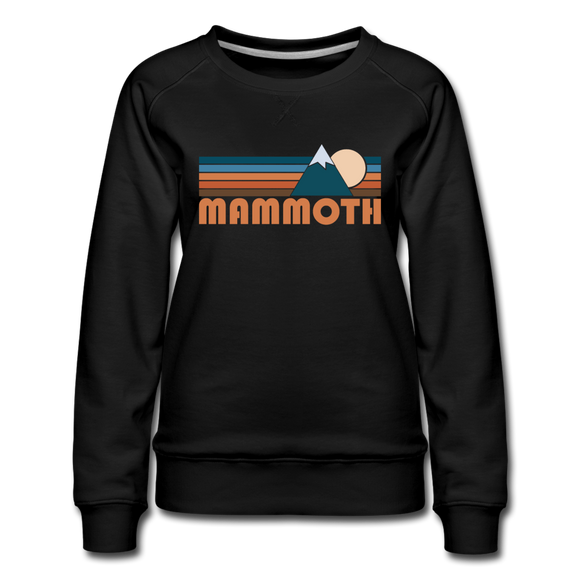 Mammoth, California Women’s Sweatshirt - Retro Mountain Women’s Mammoth Crewneck Sweatshirt - black