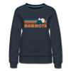 Mammoth, California Women’s Sweatshirt - Retro Mountain Women’s Mammoth Crewneck Sweatshirt - navy