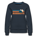 Mammoth, California Women’s Sweatshirt - Retro Mountain Women’s Mammoth Crewneck Sweatshirt - navy
