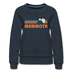 Mammoth, California Women’s Sweatshirt - Retro Mountain Women’s Mammoth Crewneck Sweatshirt - navy