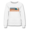 Missoula, Montana Women’s Sweatshirt - Retro Mountain Women’s Missoula Crewneck Sweatshirt - white