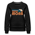 Moab, Utah Women’s Sweatshirt - Retro Mountain Women’s Moab Crewneck Sweatshirt - black