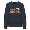 Moab, Utah Premium Women's Sweatshirt - Retro Mountain Women's Moab Crewneck Sweatshirt