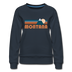 Montana Women’s Sweatshirt - Retro Mountain Women’s Montana Crewneck Sweatshirt - navy