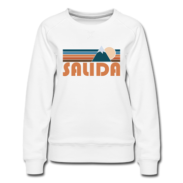 Salida, Colorado Women’s Sweatshirt - Retro Mountain Women’s Salida Crewneck Sweatshirt - white