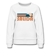 Salida, Colorado Women’s Sweatshirt - Retro Mountain Women’s Salida Crewneck Sweatshirt - white