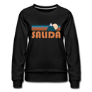 Salida, Colorado Women’s Sweatshirt - Retro Mountain Women’s Salida Crewneck Sweatshirt - black