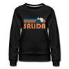 Salida, Colorado Women’s Sweatshirt - Retro Mountain Women’s Salida Crewneck Sweatshirt - black