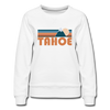 Tahoe, California Women’s Sweatshirt - Retro Mountain Women’s Tahoe Crewneck Sweatshirt - white