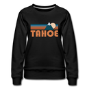 Tahoe, California Women’s Sweatshirt - Retro Mountain Women’s Tahoe Crewneck Sweatshirt - black