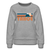 Tahoe, California Women’s Sweatshirt - Retro Mountain Women’s Tahoe Crewneck Sweatshirt - heather gray