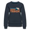 Tahoe, California Women’s Sweatshirt - Retro Mountain Women’s Tahoe Crewneck Sweatshirt - navy