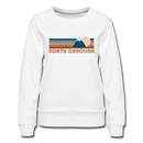 North Carolina Women’s Sweatshirt - Retro Mountain Women’s North Carolina Crewneck Sweatshirt - white