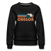 Oregon Women’s Sweatshirt - Retro Mountain Women’s Oregon Crewneck Sweatshirt - black