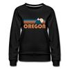 Oregon Premium Women's Sweatshirt - Retro Mountain Women's Oregon Crewneck Sweatshirt