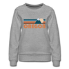 Oregon Premium Women's Sweatshirt - Retro Mountain Women's Oregon Crewneck Sweatshirt