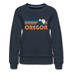 Oregon Women’s Sweatshirt - Retro Mountain Women’s Oregon Crewneck Sweatshirt - navy