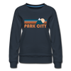 Park City, Utah Premium Women's Sweatshirt - Retro Mountain Women's Park City Crewneck Sweatshirt