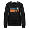 Ouray, Colorado Premium Women's Sweatshirt - Retro Mountain Women's Ouray Crewneck Sweatshirt