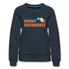 Snowmass, Colorado Women’s Sweatshirt - Retro Mountain Women’s Snowmass Crewneck Sweatshirt - navy