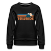 Telluride, Colorado Premium Women's Sweatshirt - Retro Mountain Women's Telluride Crewneck Sweatshirt