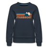 Steamboat, Colorado Women’s Sweatshirt - Retro Mountain Women’s Steamboat Crewneck Sweatshirt - navy