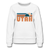 Utah Women’s Sweatshirt - Retro Mountain Women’s Utah Crewneck Sweatshirt - white