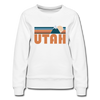 Utah Premium Women's Sweatshirt - Retro Mountain Women's Utah Crewneck Sweatshirt