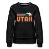 Utah Premium Women's Sweatshirt - Retro Mountain Women's Utah Crewneck Sweatshirt