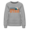 Utah Premium Women's Sweatshirt - Retro Mountain Women's Utah Crewneck Sweatshirt